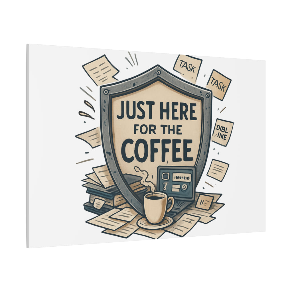 Just Here for the Coffee Canvas Wall Art — Funny Office Coffee Decor