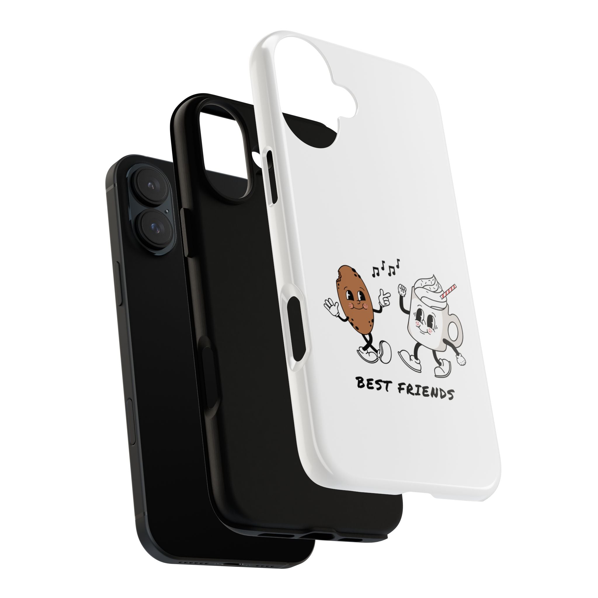 Phone Case — 'Best Friends' Coffee & Donut Cute Cartoon Protective Case