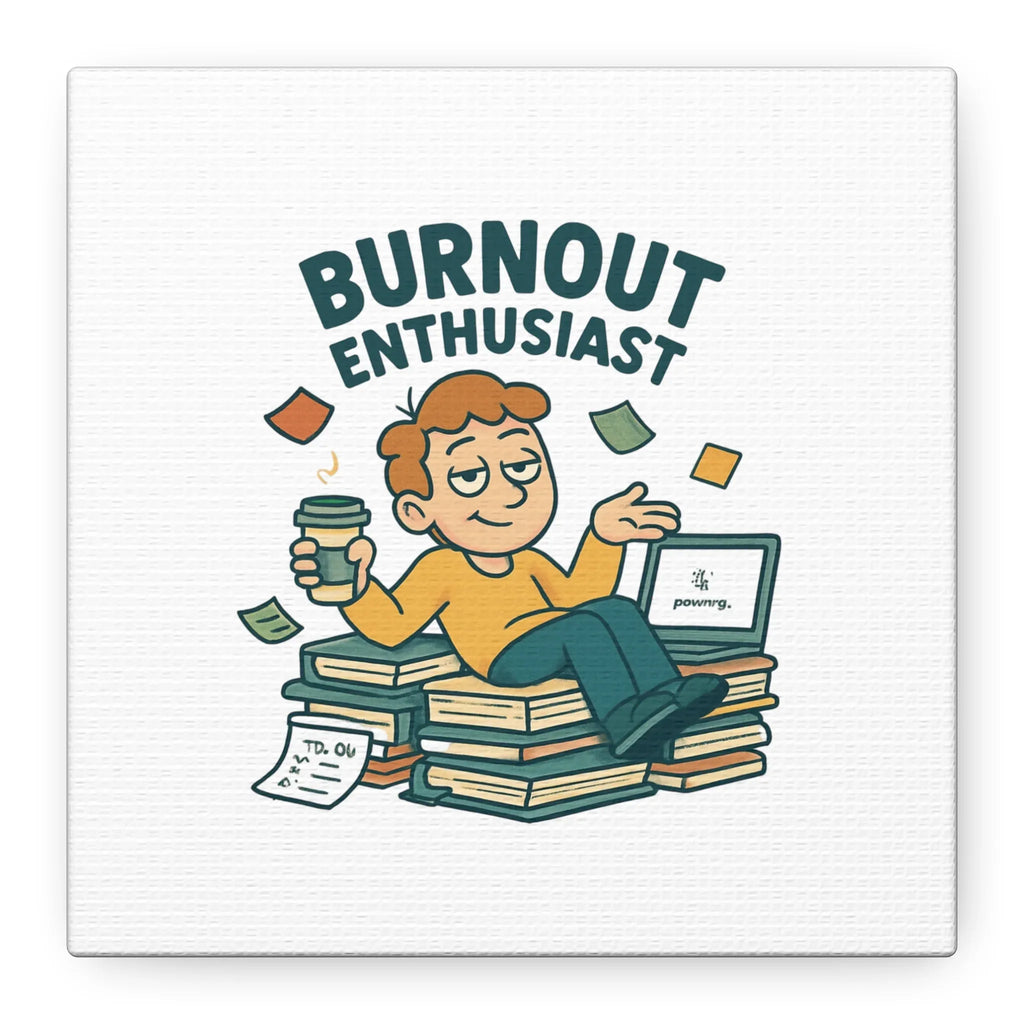 Burnout Enthusiast Canvas Print — Funny Office Wall Art for Overworked Professionals - JK Kreatives