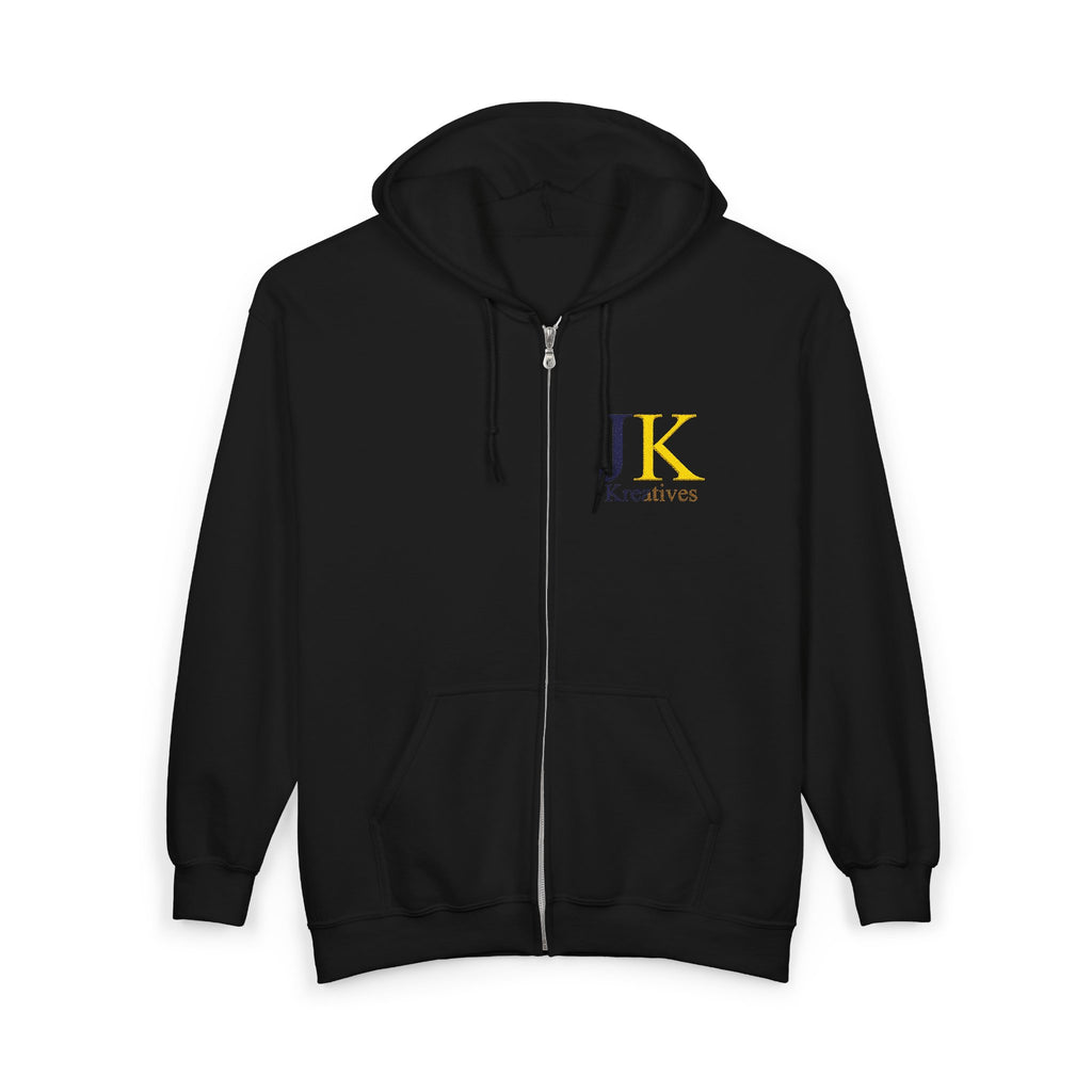 JK | KjB Preferred Full-Zip Hoodie — Embroidered Initials College-Style Jacket