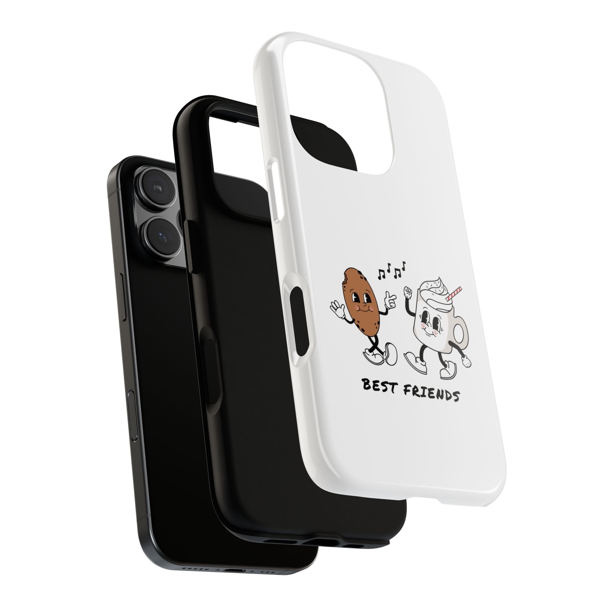 Phone Case — 'Best Friends' Coffee & Donut Cute Cartoon Protective Case