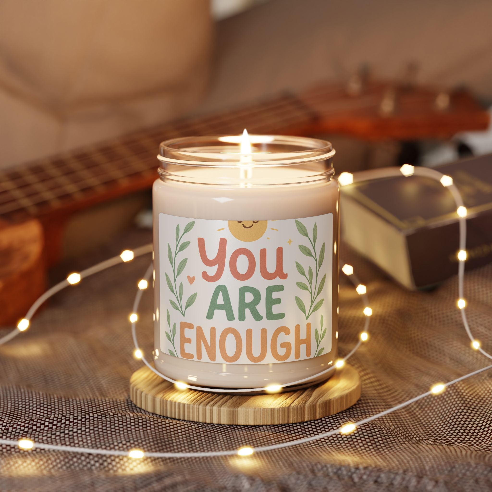 Soy Candle — "You Are Enough" Inspirational Scented Candle (9 oz)