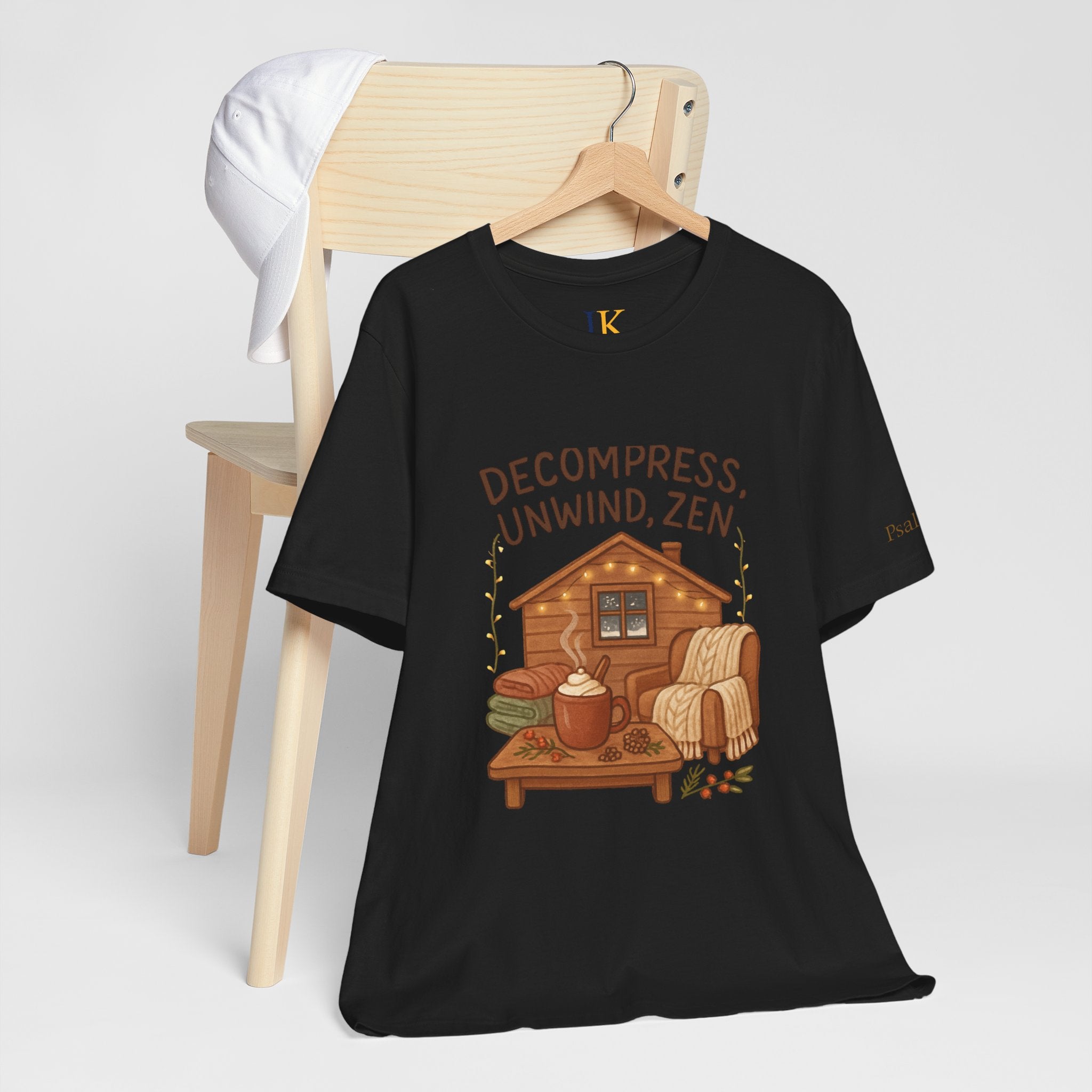 Decompress Unwind Zen T-Shirt — Cozy Cabin Relaxation Tee