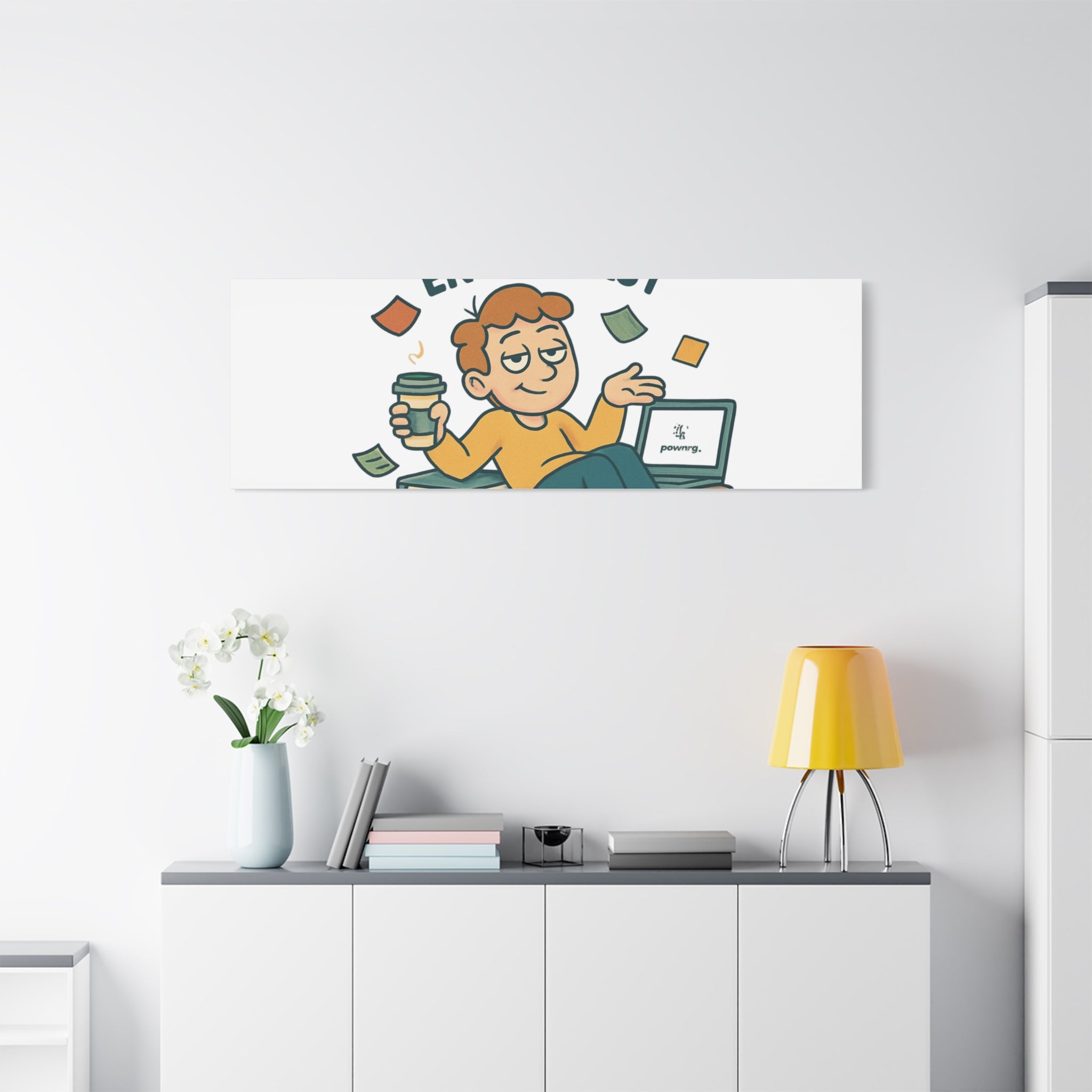 Burnout Enthusiast Canvas Print — Funny Office Wall Art for Overworked Professionals