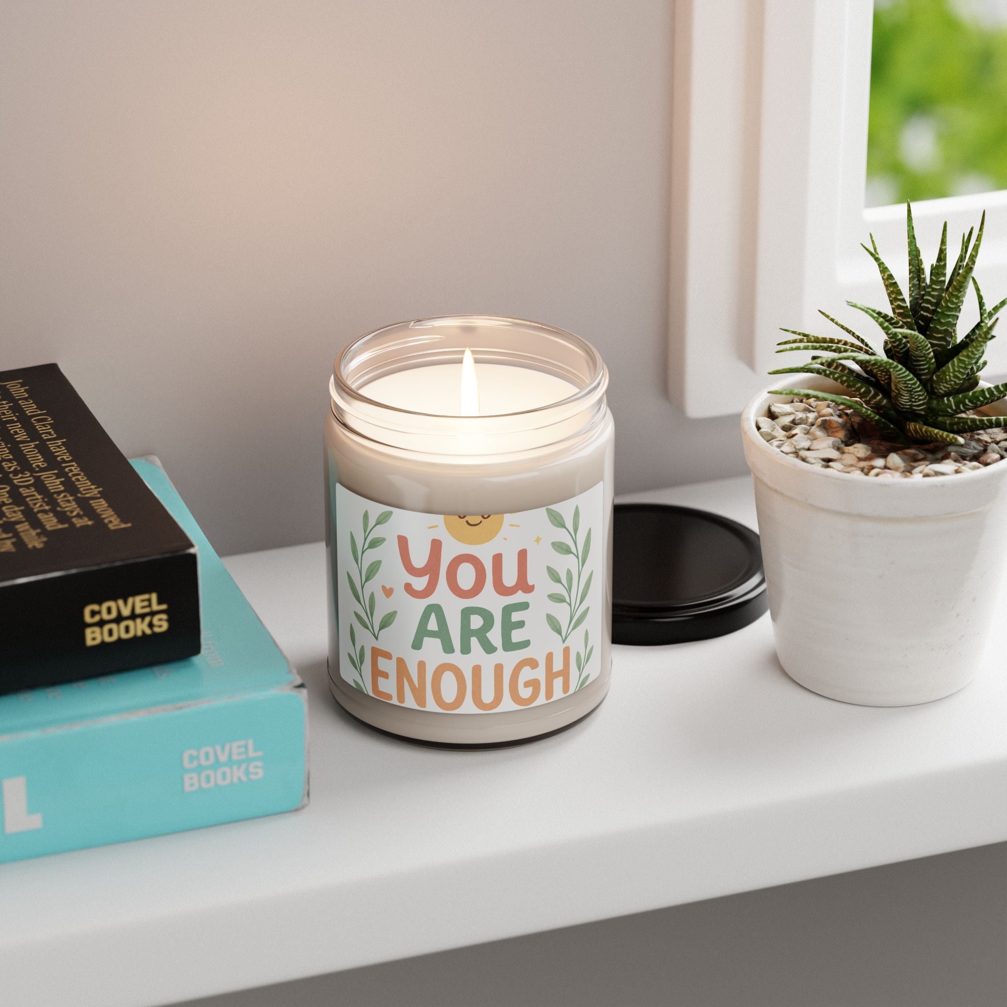 Soy Candle — "You Are Enough" Inspirational Scented Candle (9 oz)