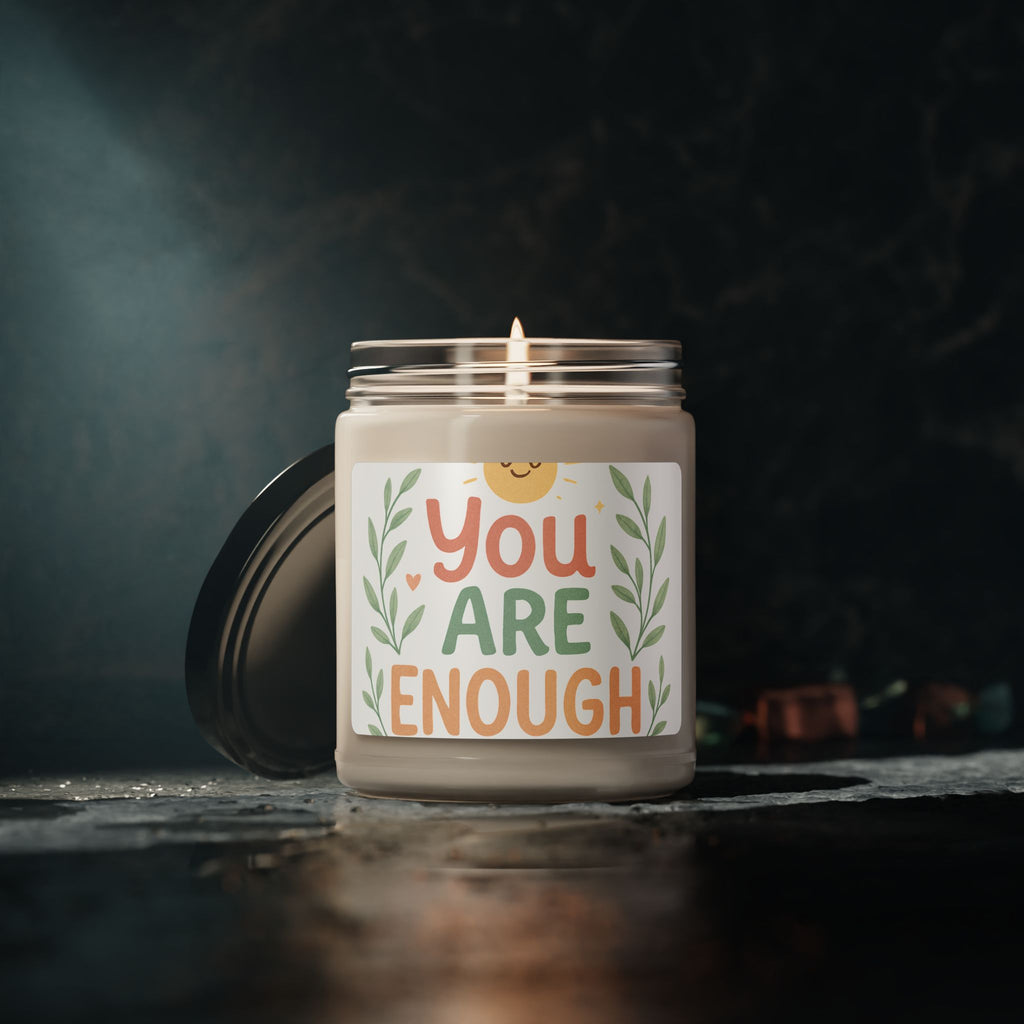 Soy Candle — "You Are Enough" Inspirational Scented Candle (9 oz)