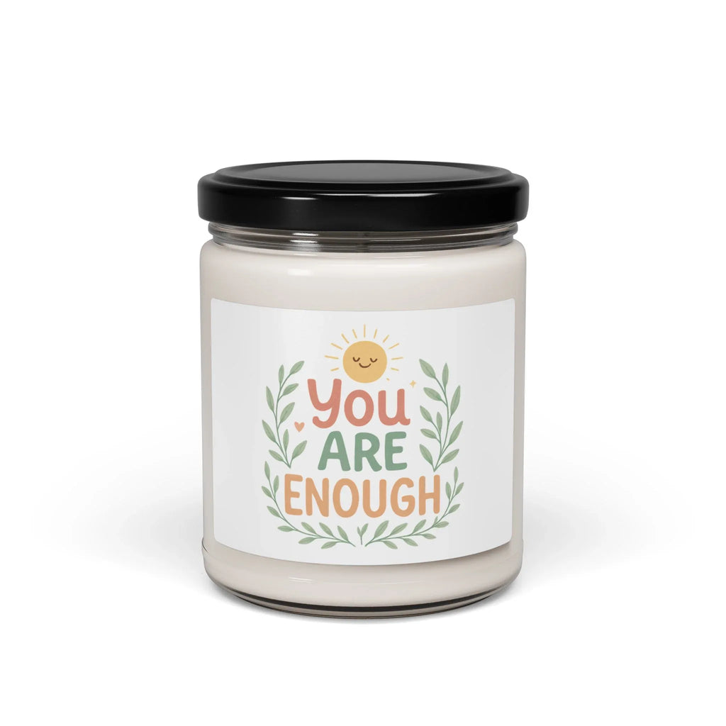 Soy Candle — "You Are Enough" Inspirational Scented Candle (9 oz) - JK Kreatives
