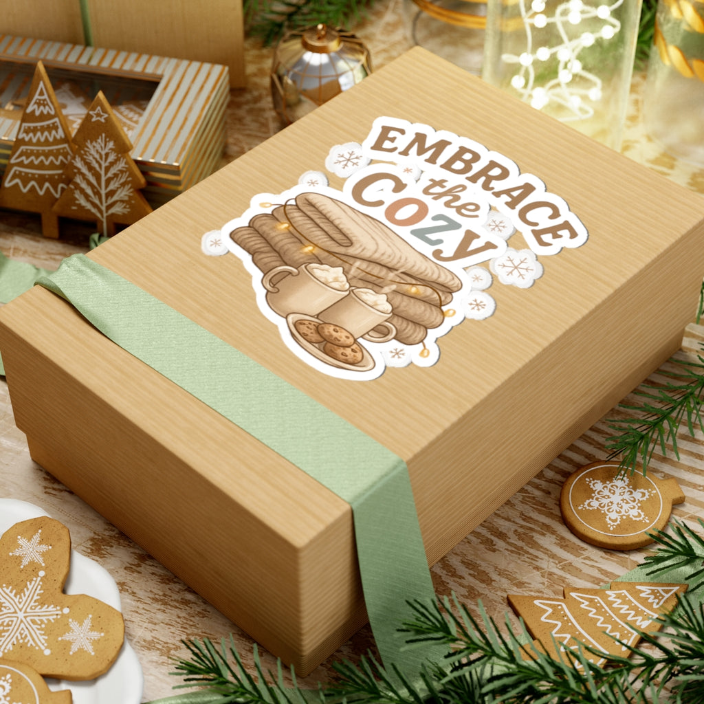 Cozy Hot Cocoa, Blankets & Cookies Kiss-Cut Sticker