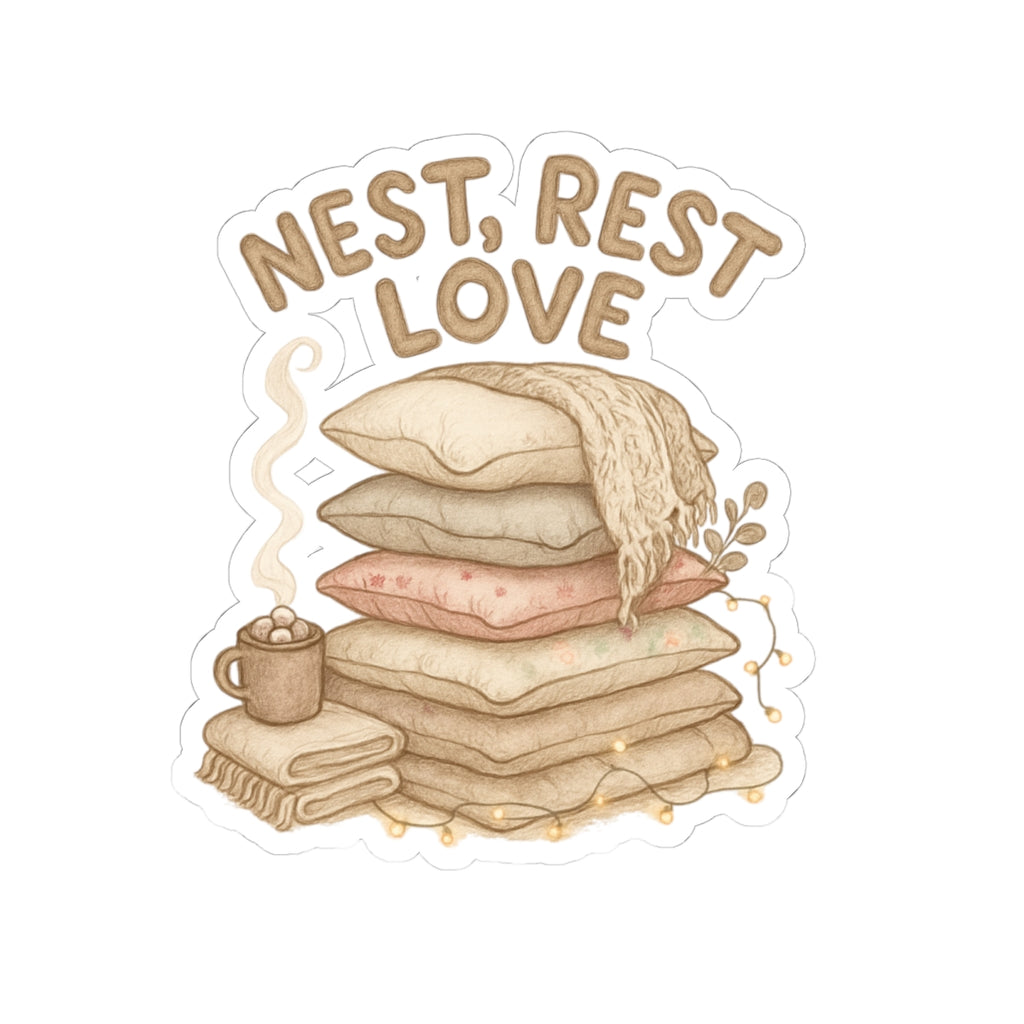 Cozy Nest Rest Love Sticker - Kiss-Cut