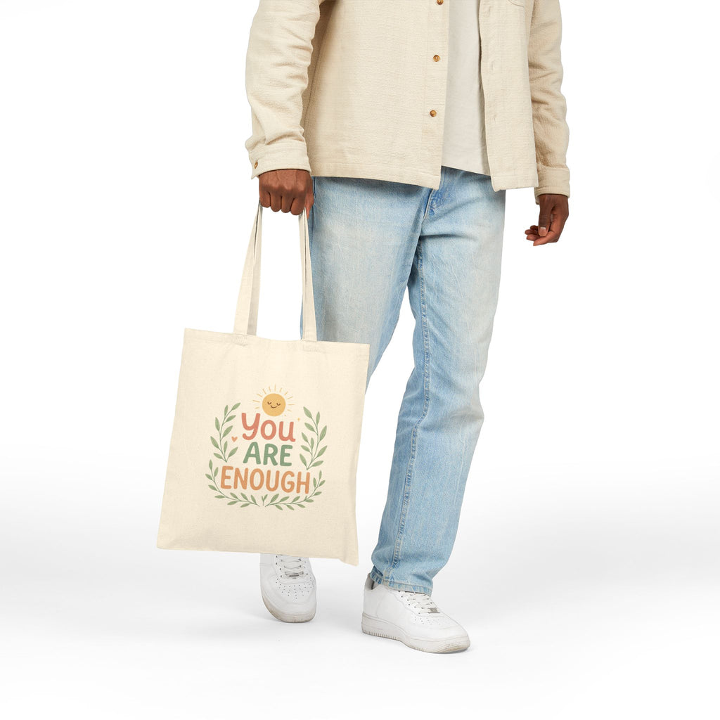 You Are Enough Canvas Tote — Inspirational Eco-Friendly Grocery & Everyday Bag