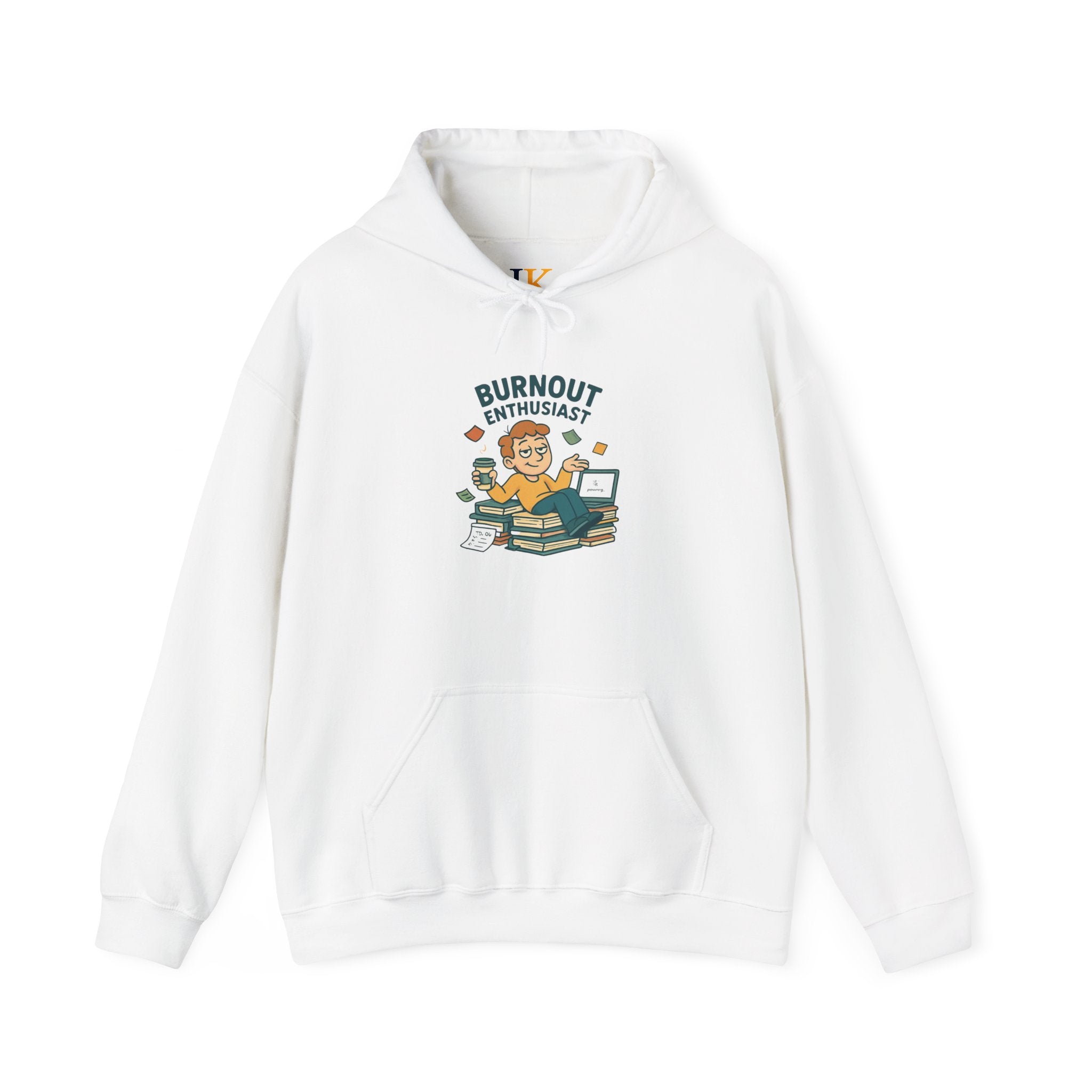 Burnout Enthusiast Hoodie — Funny Exhausted Worker Graphic Pullover