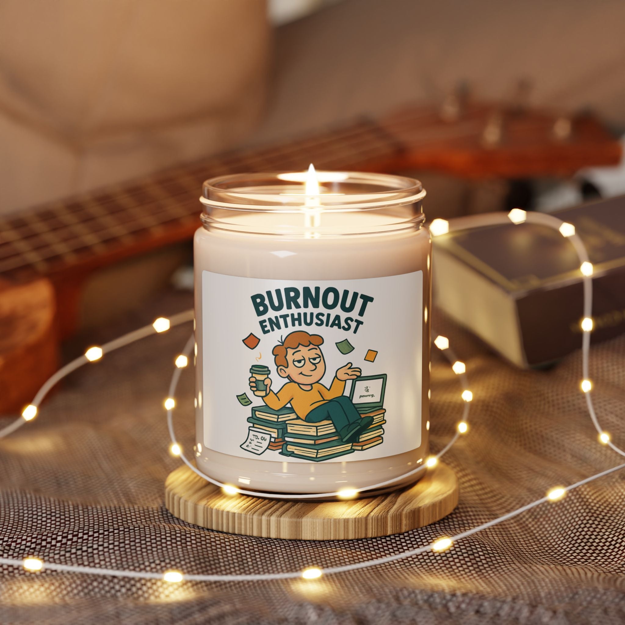 Soy Candle — "Burnout Enthusiast" Scented Jar Candle (9oz)