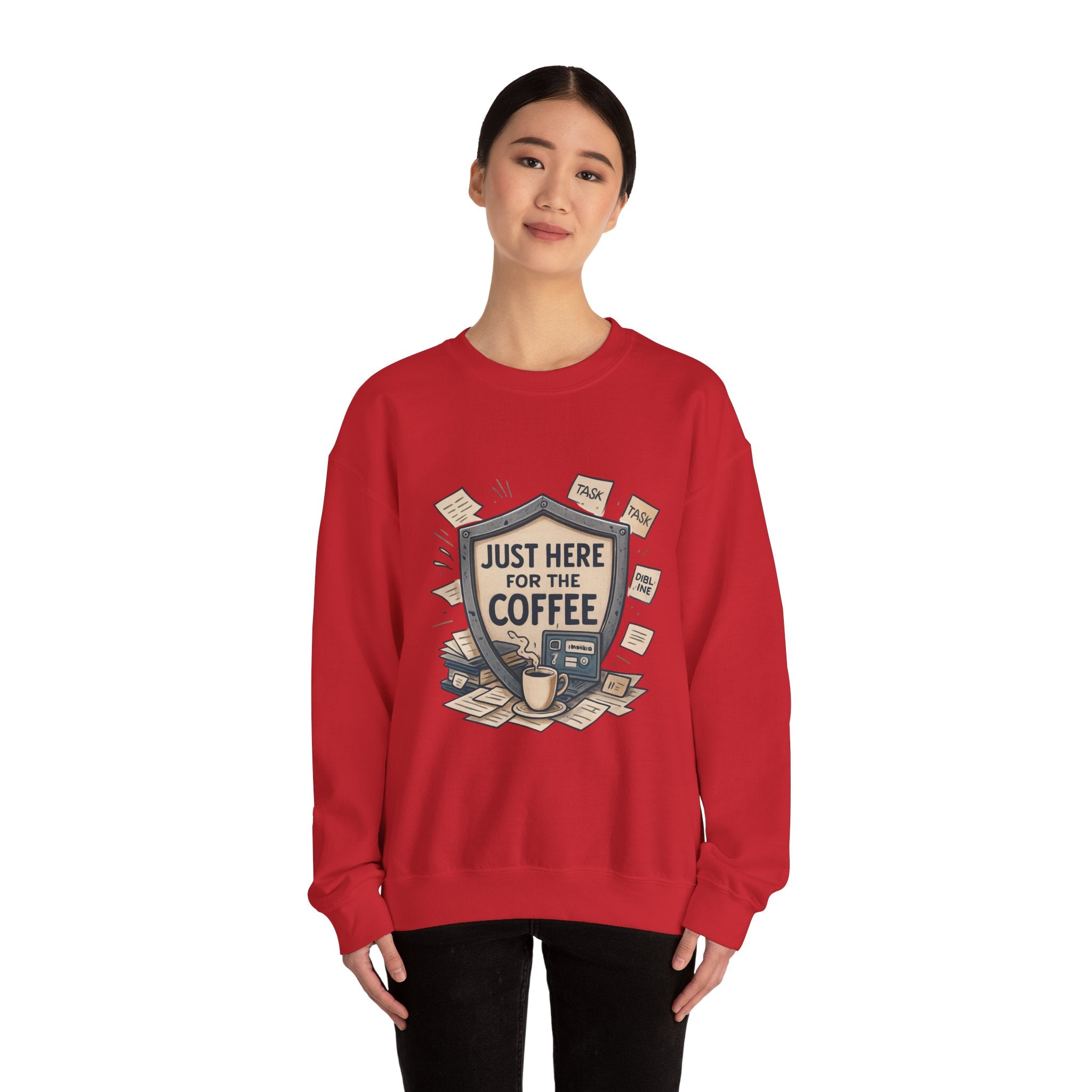 Coffee Crewneck Sweatshirt — "Just Here for the Coffee" Cozy Pullover
