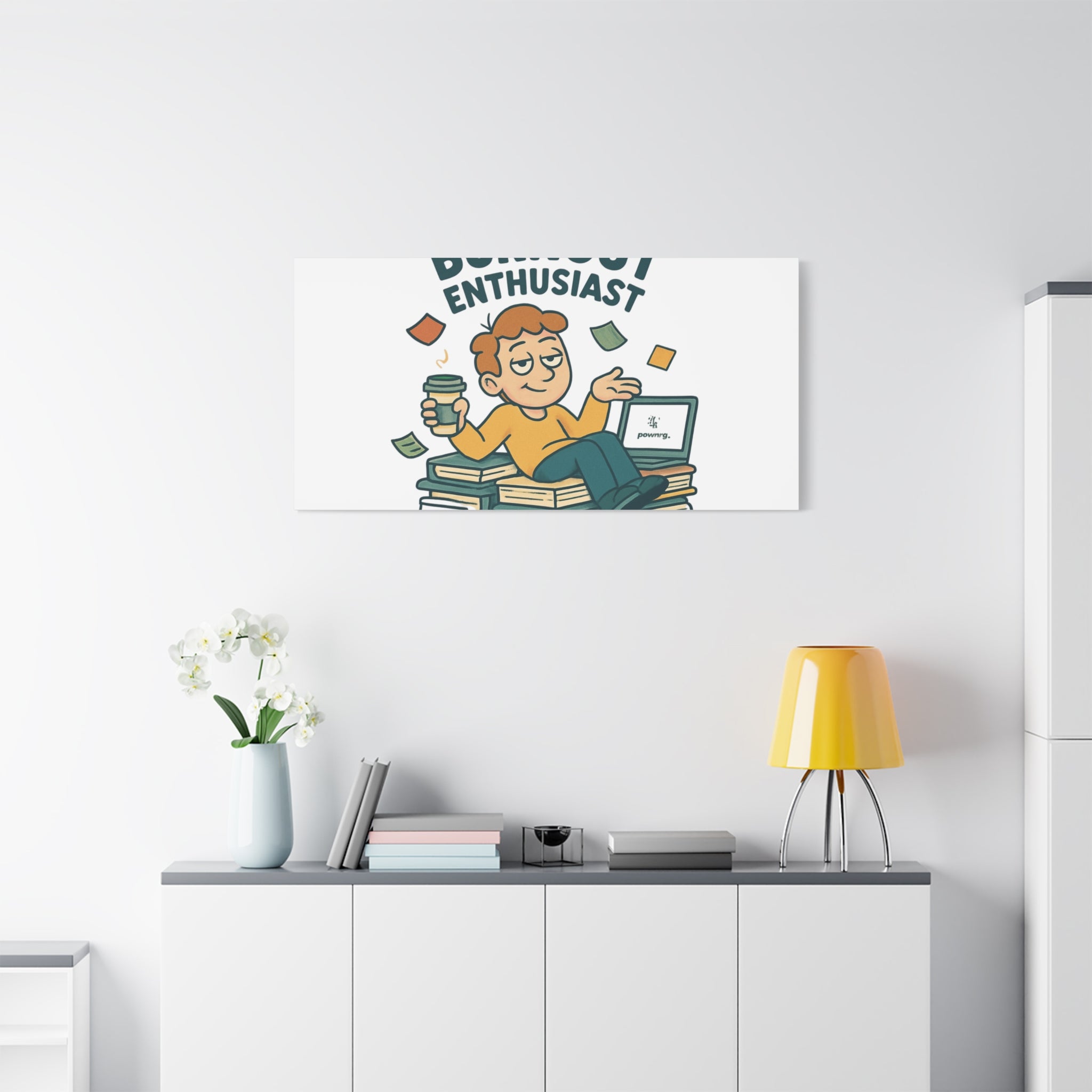 Burnout Enthusiast Canvas Print — Funny Office Wall Art for Overworked Professionals
