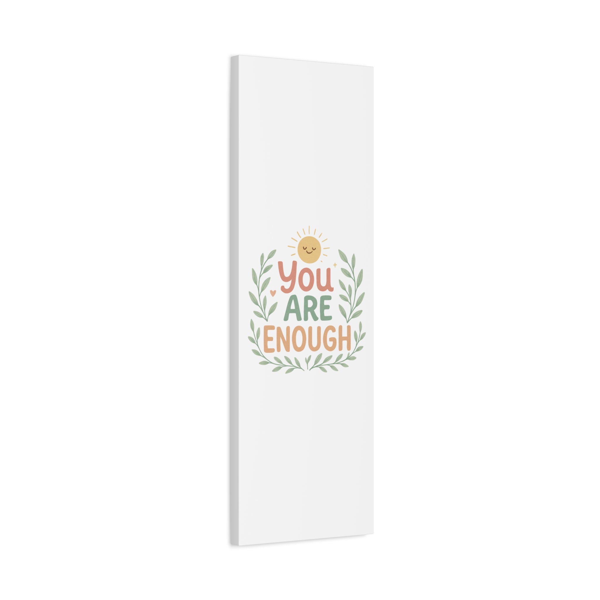 You Are Enough Canvas Wall Art — Positive Motivational Sun & Laurel Print