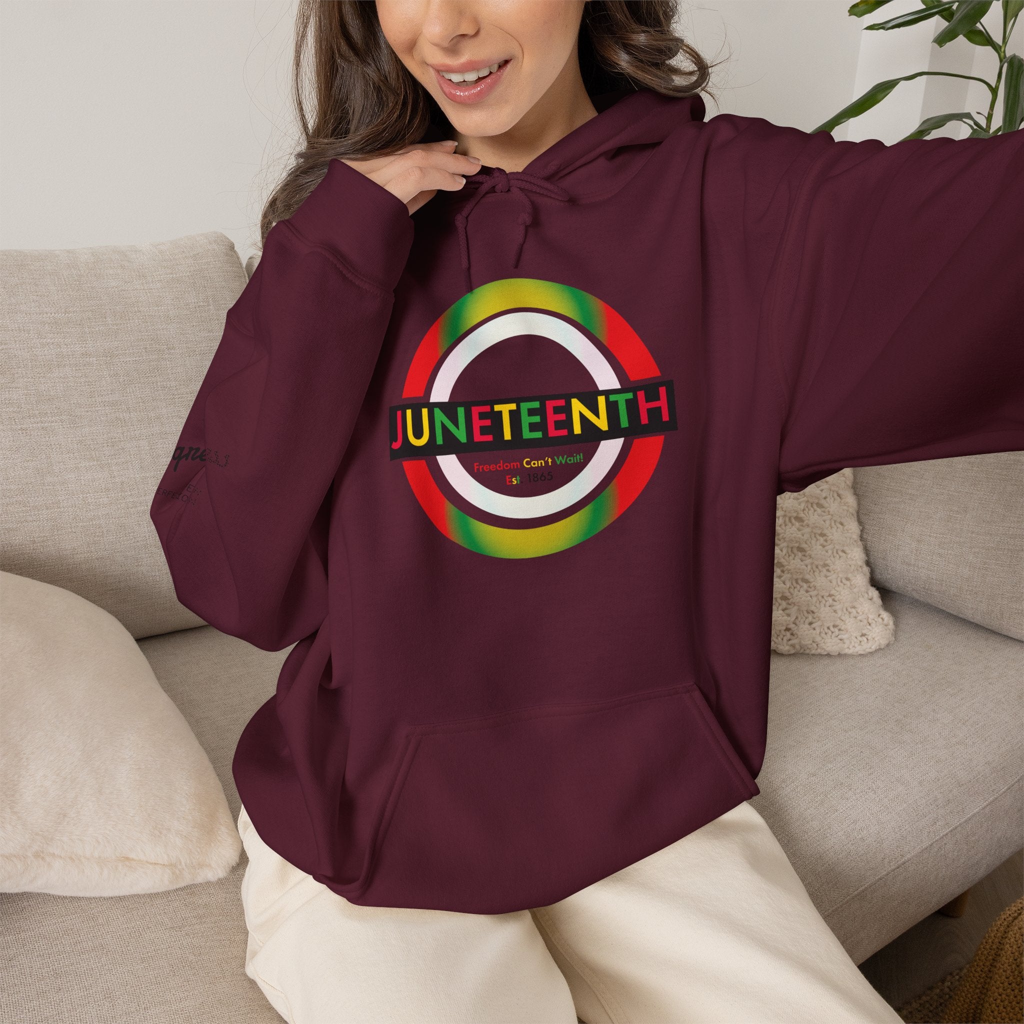 Juneteenth 1865 | Freedom Can't Wait Gradient Hoodie