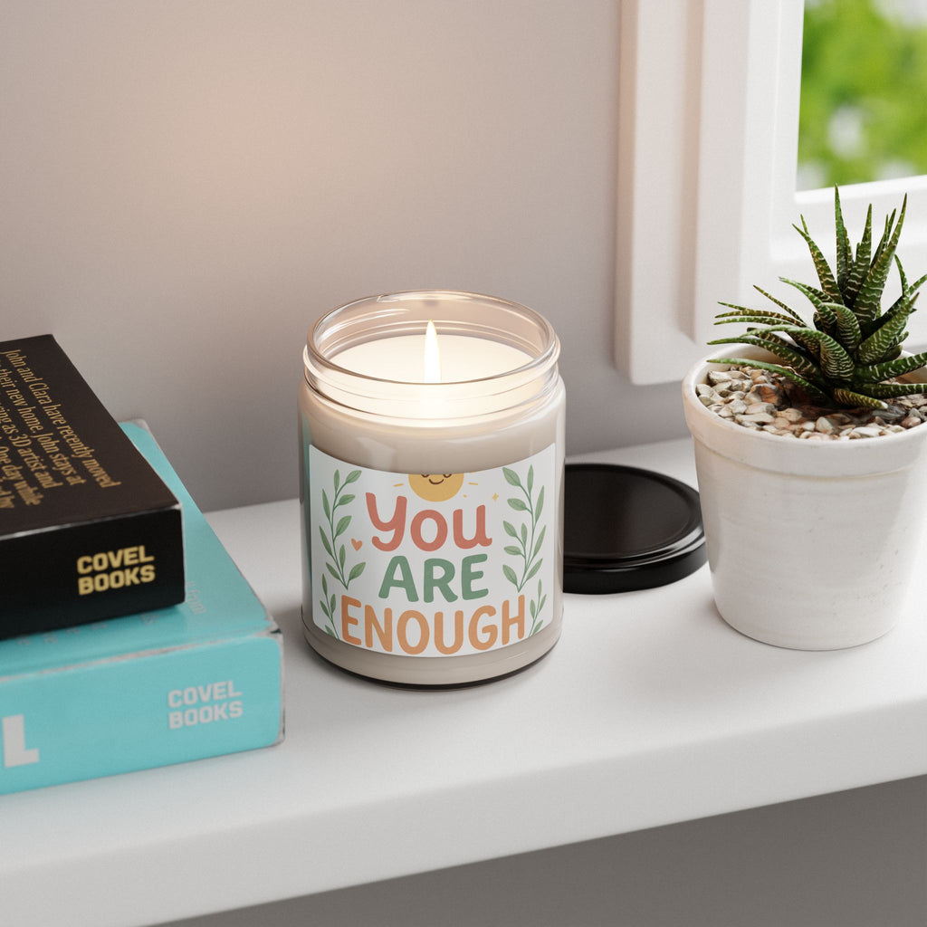 Soy Candle — "You Are Enough" Inspirational Scented Candle (9 oz)